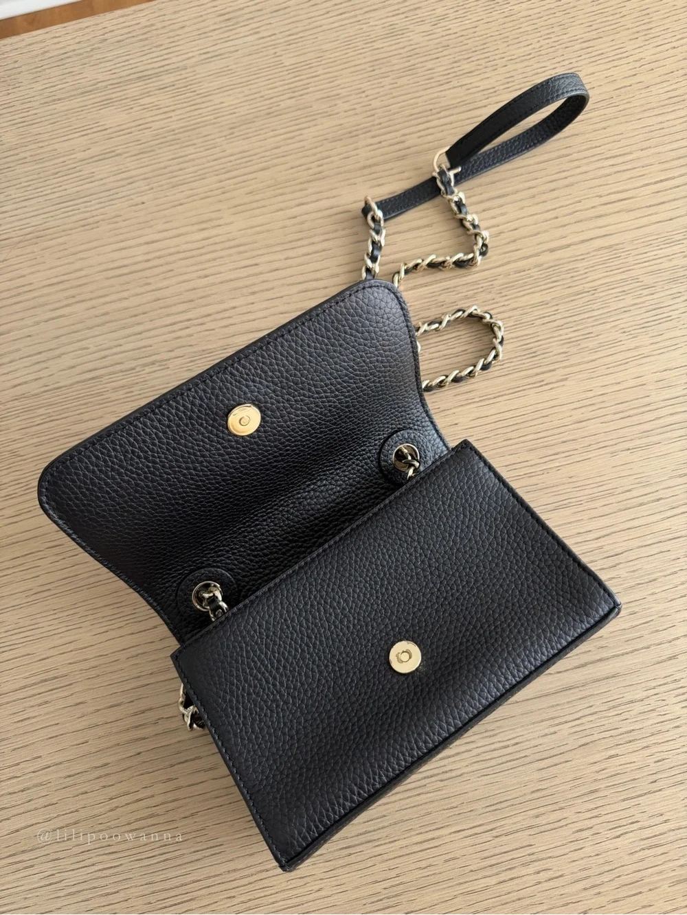 Tory Burch Black Pebbled Leather Chain Crossbody Bag